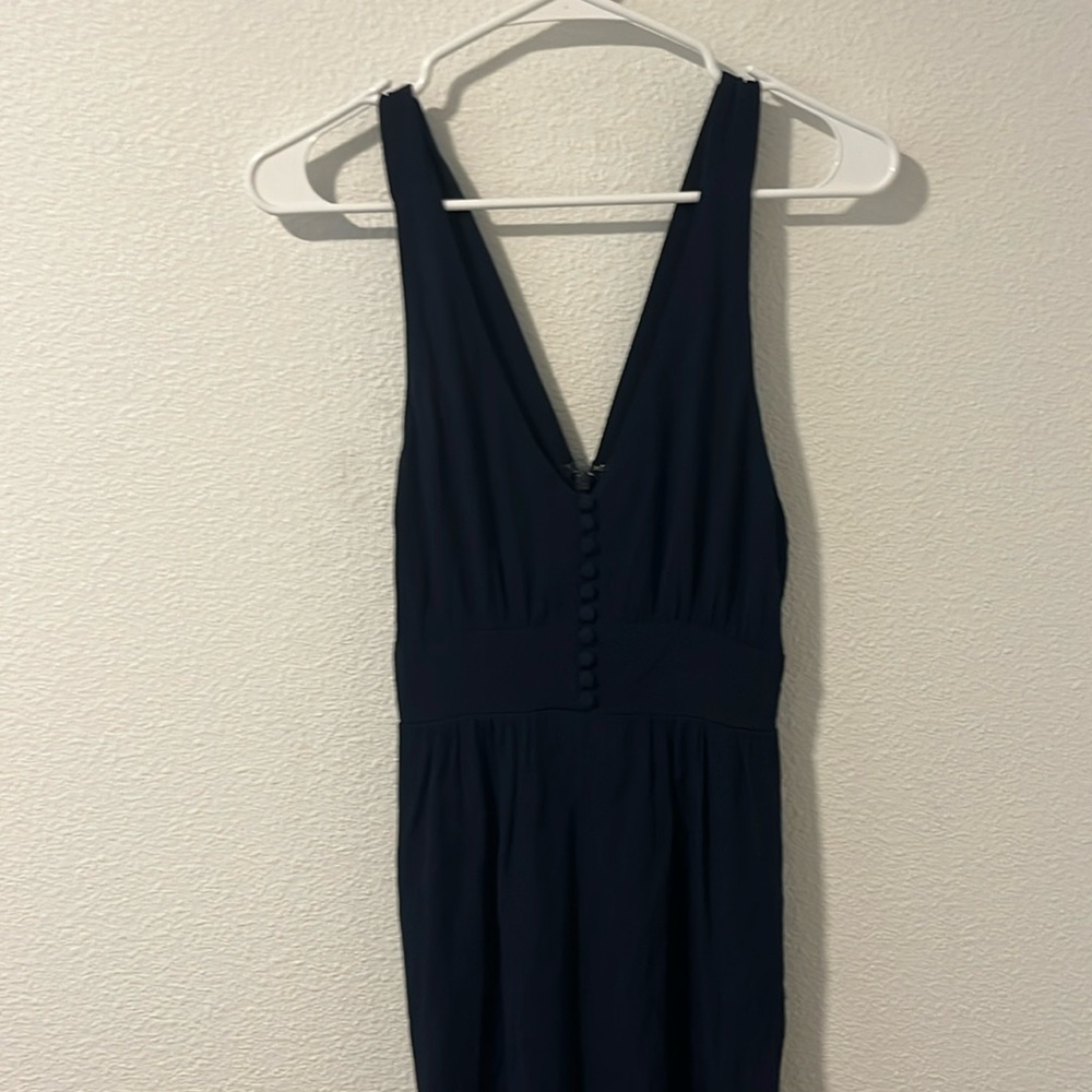 Madewell V-Back Wide-Leg Jumpsuit in deep navy